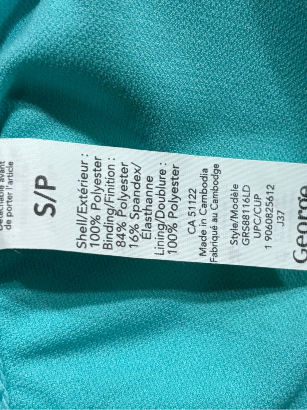George Turquoise Mesh Strappy Sports Bralette - Picture 4 of 4